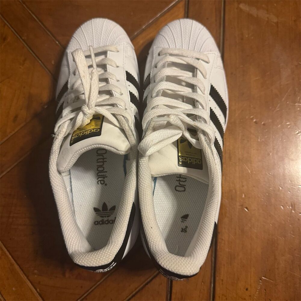 Adidas Superstar Sneakers Unisex White Leather Low Top Size 6.5